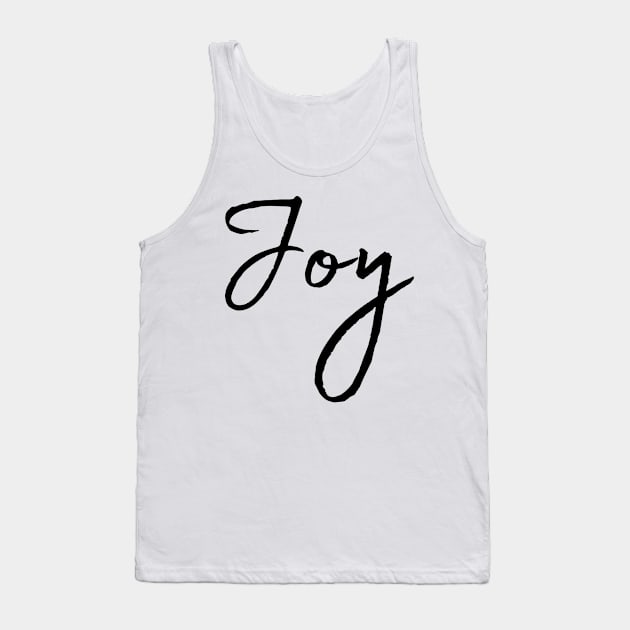 Joy Name Calligraphy Tank Top by Word Minimalism